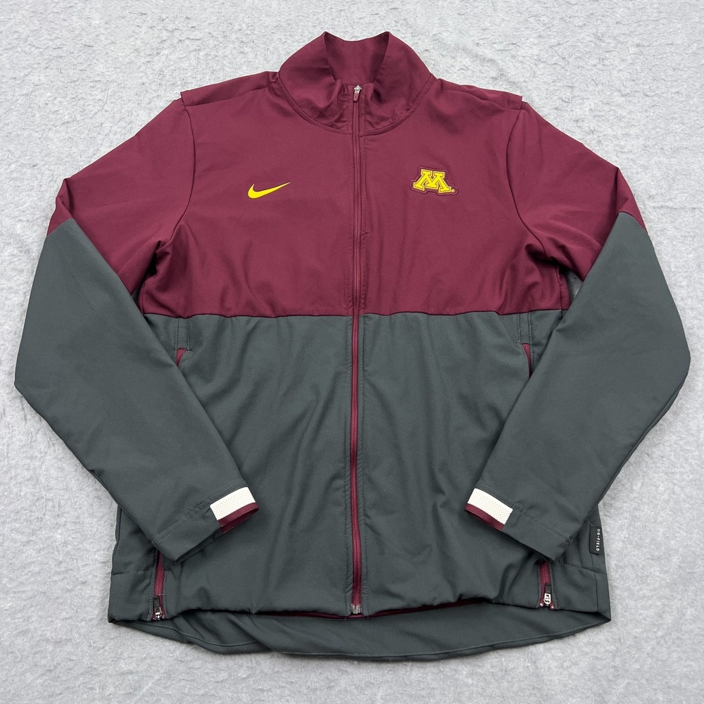 Nike Minnesota Golden Gophers Jacket Men's Medium Maroon Onfield‎ Full Zip Coat